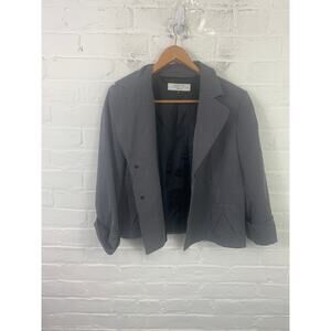 Tahari Women's Shawl Collar Single Breasted Coat Long Sleeve Black White Size 10